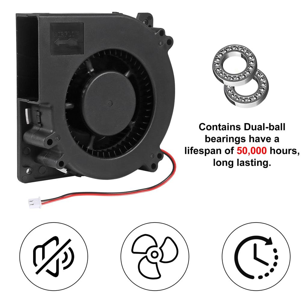 2pcs 120mm x 32mm DC 12V Dual Ball Bearing 12032 2Pin Radiator Brushless Cooling Fan Big Cooler 12cm/4.72 Inch Blower Fan 120mm x 120mm x 32mm