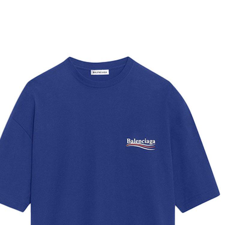Balenciaga T Shirt Loose Fit Women's Royal Blue 518213TAV444540