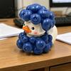 Exquisite Tier-Desktop-Dekoration Blaubeeren-Ente Harz-Ornament, Niedliche Cartoon-Figur, Miniatur-Kreative Kleine Statuen für Regal-Display