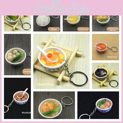 Miniature Simulated Food Bowl Key Chain For Your Accessories