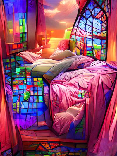 Full Square/round 5d Diy Diamond Painting Fantasy House Landscape Mosaic Embroidery Colorful Flower Scenery Home Decor