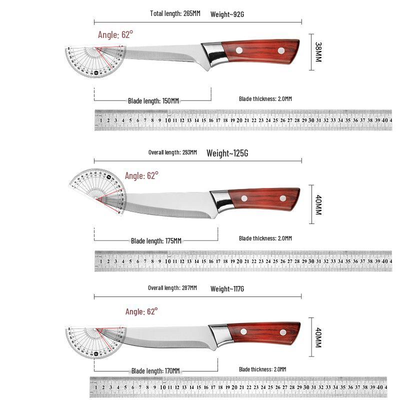 German Stainless Steel Boning and Meat Cutting Knife: Ideal for Slaughtering Pigs, Cattle, and Sheep, Perfect for Chefs.