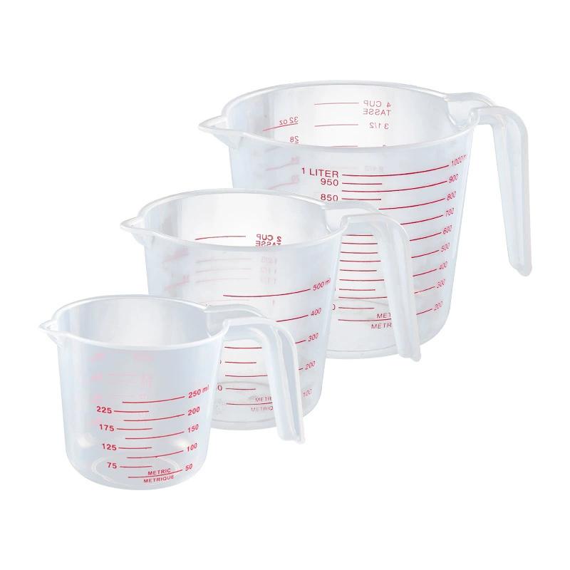 

Taza medidora de plástico transparente con escala para cocina repostería y líquidos