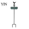 Decorative Flower Bed Edging Retro Bird Garden Stake, Metal Sign Rustic Heavy Duty Stakes Yard Decoration with Stake for Bed, Lawn Ground Piles