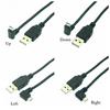 Up Down Left Right Angled 90 Degree USB Micro USB Male To USB Male Data Charge Connector Short Cable 25cm 50cm 150cm