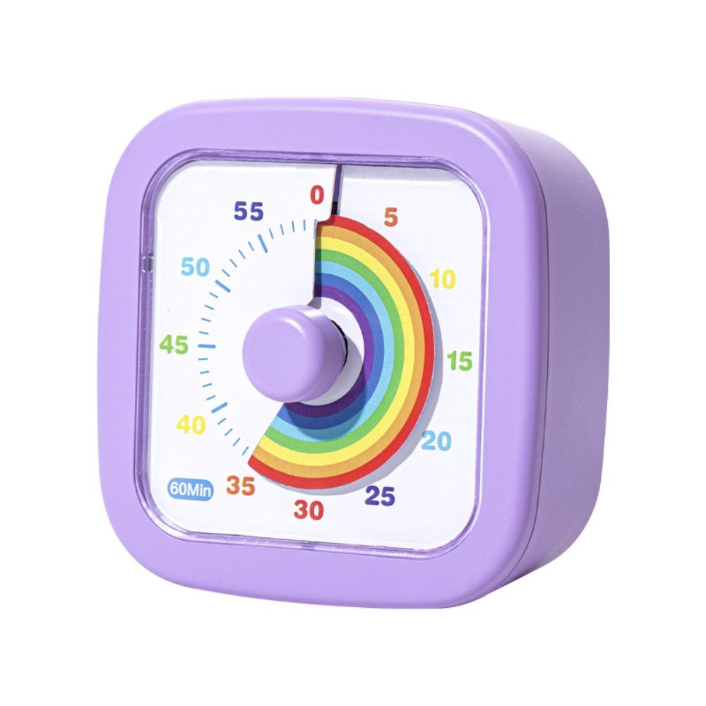 60 Minutes Countdown Alarm Clock Round/Square Kitchen Timer Cartoon Visual Timer  Reading Room