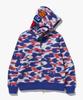 Screen Camo Shark Full Zip Hood (M) Blue