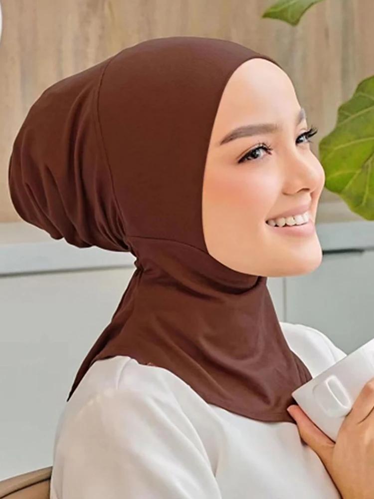 Ramadan Muslim Women Hijab Cap Veil Turban Fashion Islam Inner Bonnet Soild Jersey Underscaf Caps Hat Ladies Headscarf