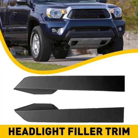 2X Front Bumper Grille Filler Headlight Panels Trim For Toyota Tacoma 2012-2014