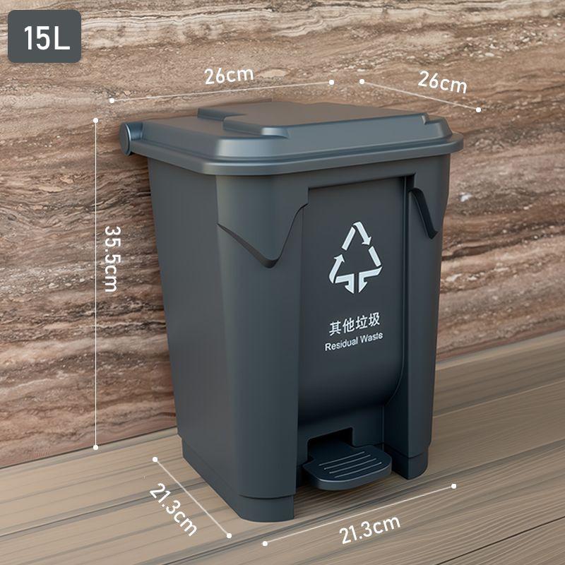Large Foot-Pedal Trash Can with Lid for Kitchen, Office, Outdoor, Household, and Catering Use