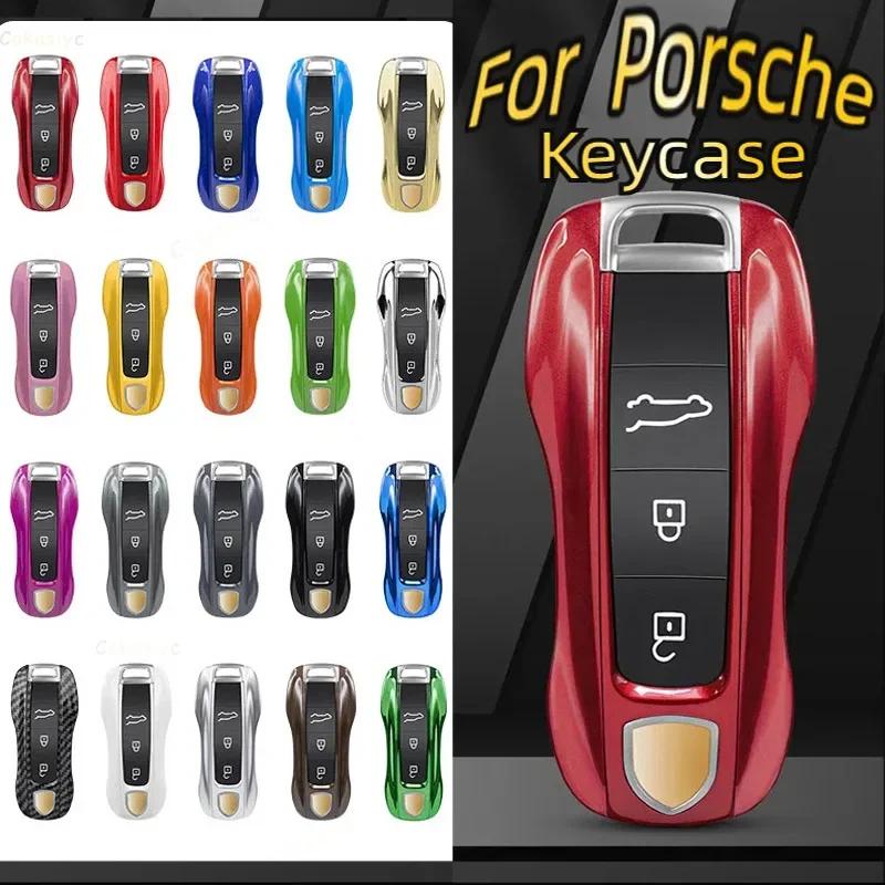 AABKV1 Solid Color ABS Car Key Case Cover Accessories For Porsche Panamera 2017 Cayenne 2018 2019 911 2020 2021 2022 2023 2024 Taycan