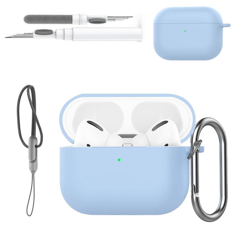 For Airpods Pro 3 Case Cover Earphone Protective Silicone Cover (with Carabiner + Lanyard + Cleaning Pen) Case for Airpods Pro 3