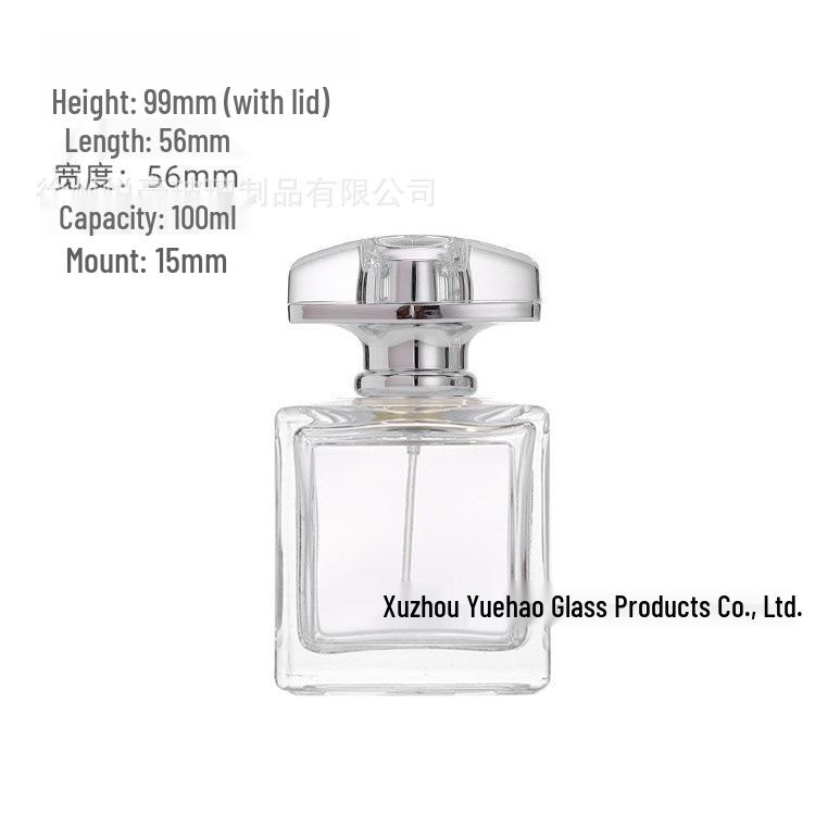 Clear Glass Perfume Bottle with Sprayer and Plastic Cap