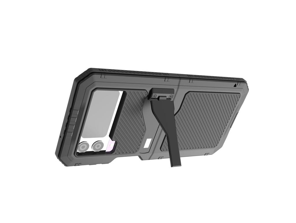 Cross-Border Metal Three-Proof Phone Case for Samsung Z-Flip-4 - Full Coverage Anti-Drop Protection