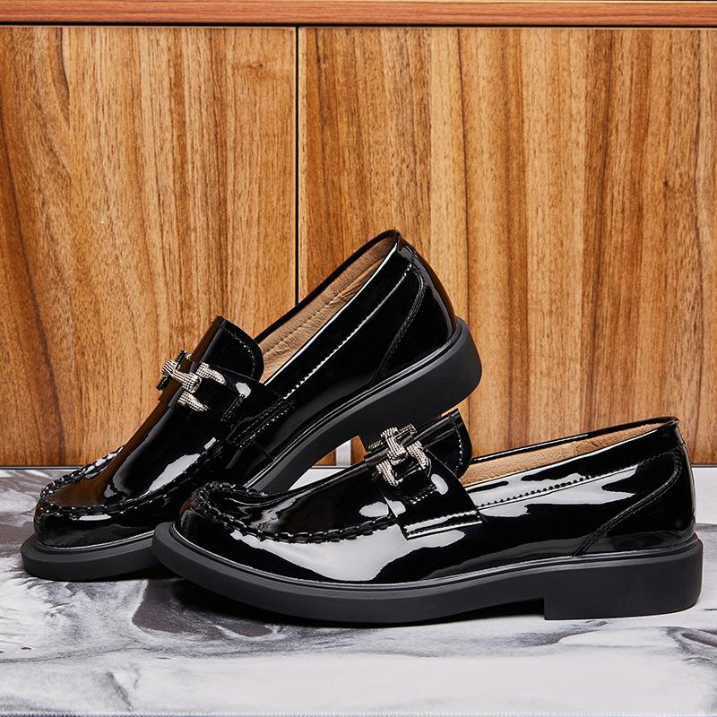 Men'S Soft-Soled One-Pedal Leather Shoes, Business Casual Men'S Shoes, Trendy Loafers, Soft Leather, Trendy Bright Leather Shoes, Men'S