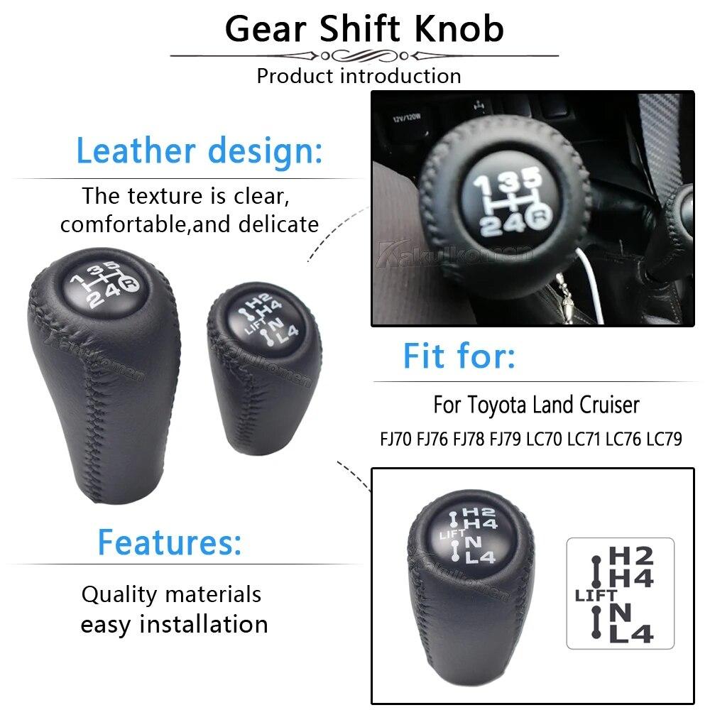 Buton schimbător de viteze automat pentru stilul mașinii ABS + piele pentru Toyota Land Cruiser FJ70 FJ76 FJ78 FJ79 LC70 LC71 LC76 LC79 Culoare neagră