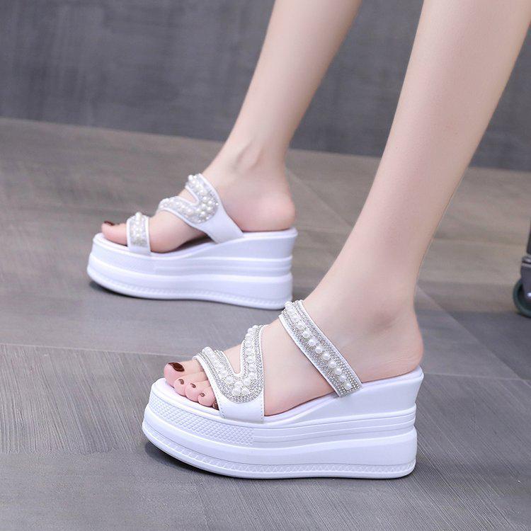 Women's Summer Wedge Flip-Flops with Thick Soles