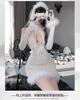 Sexy Lingerie Deep V Bunny Girl Uniform Cosplay Costume Halter Backless Plush Slim Bodycon Dress Open Chest Nightclub Temptation