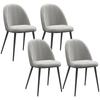 Set Of 4 Modern Dining Room Chairs Upholstered Velvet Chairs With High Back And Steel Legs 50x52x83 Cm Gray