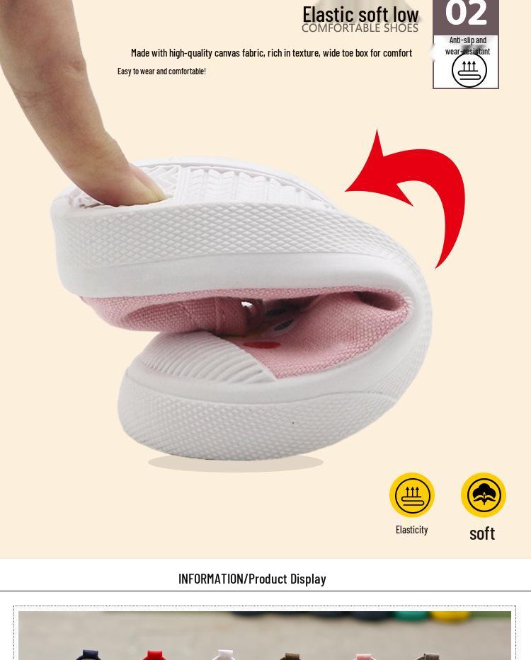 Scarpe da ginnastica in tela stile coreano per bambini - Scarpe casual alla moda per primavera e autunno per ragazzi e ragazze