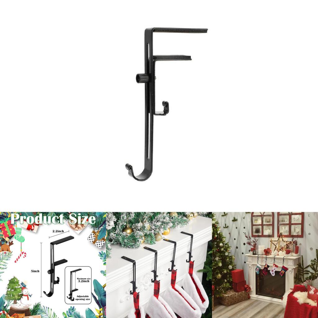 Weihnachtsstrumpfhalter mit verstellbaren rutschfesten Metallhaken für Kamin-Dekoration