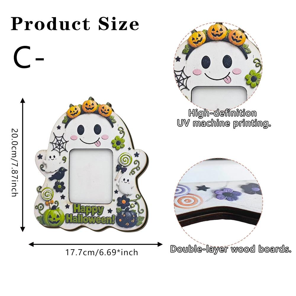 Halloween Vintage Ghost Pumpkin Holiday Atmosphere Home Photo Display Stand Commemorative Frame