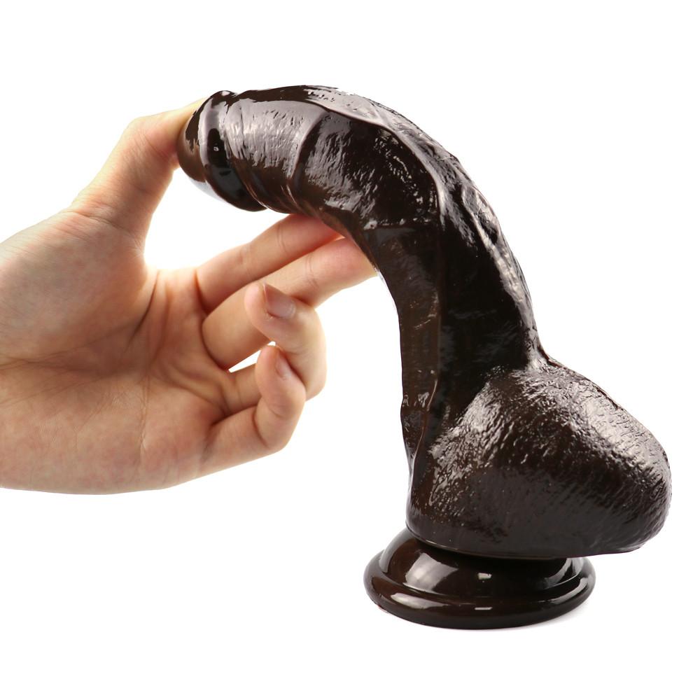 Brauner realistischer Dildo Strap-on-Dildo Höschen Analplug Gay Adult Game Sexspielzeug für lesbische Frauen Paare Erwachsene Masturbation Dick