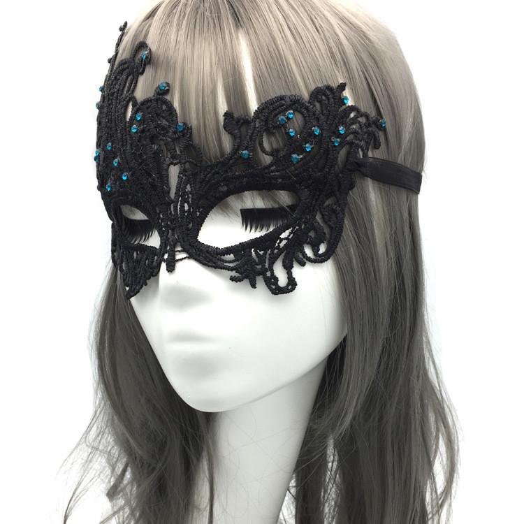 Princess Lace Halloween Costume Mask With Rhinestones For Themed Parties And Cosplay