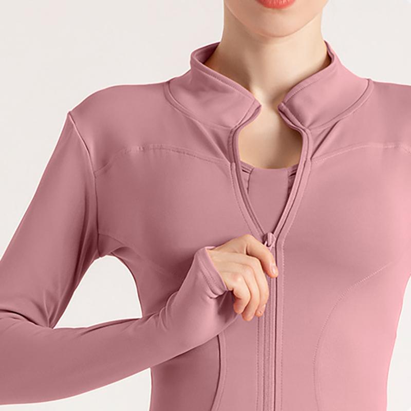 Vysoce elastický stojáček Slim Fitness oblečení Slim jógový top Sportovní bunda Jógové oblečení