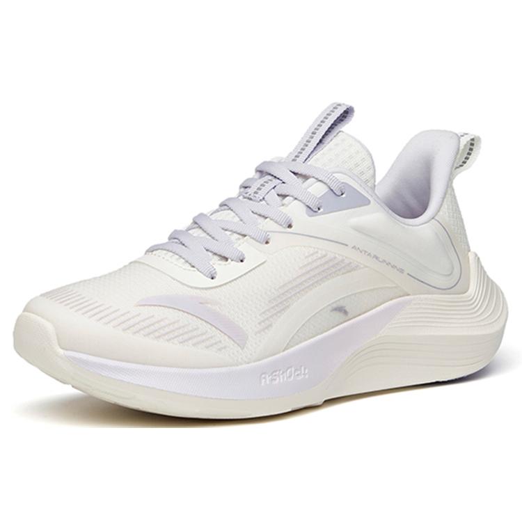 New Anta DuCi1 Cushioned Slip Resistant Abrasion Resistant Low Top A Shock Casual Running Shoes Women's White Purple Gray 922325581-2