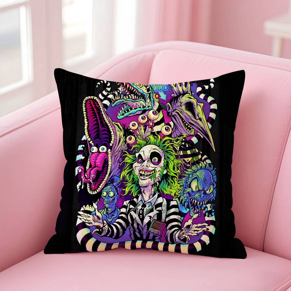 Horible B-Beetlejuices Filmkissenbezug, milbenabweisend, mit unsichtbarem Reißverschluss, seidig-kurzplüschig, Sofakissenbezug