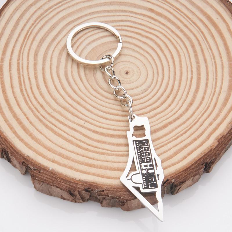 Collar con colgante de mapa de acero inoxidable, titanio y epoxi