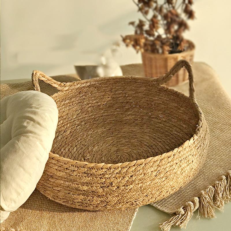 Four Seasons Cat Bed Woven Removable Upholstery Sleeping House Cat Scratch Floor Rattan Washable Cats Pet Products Accessories