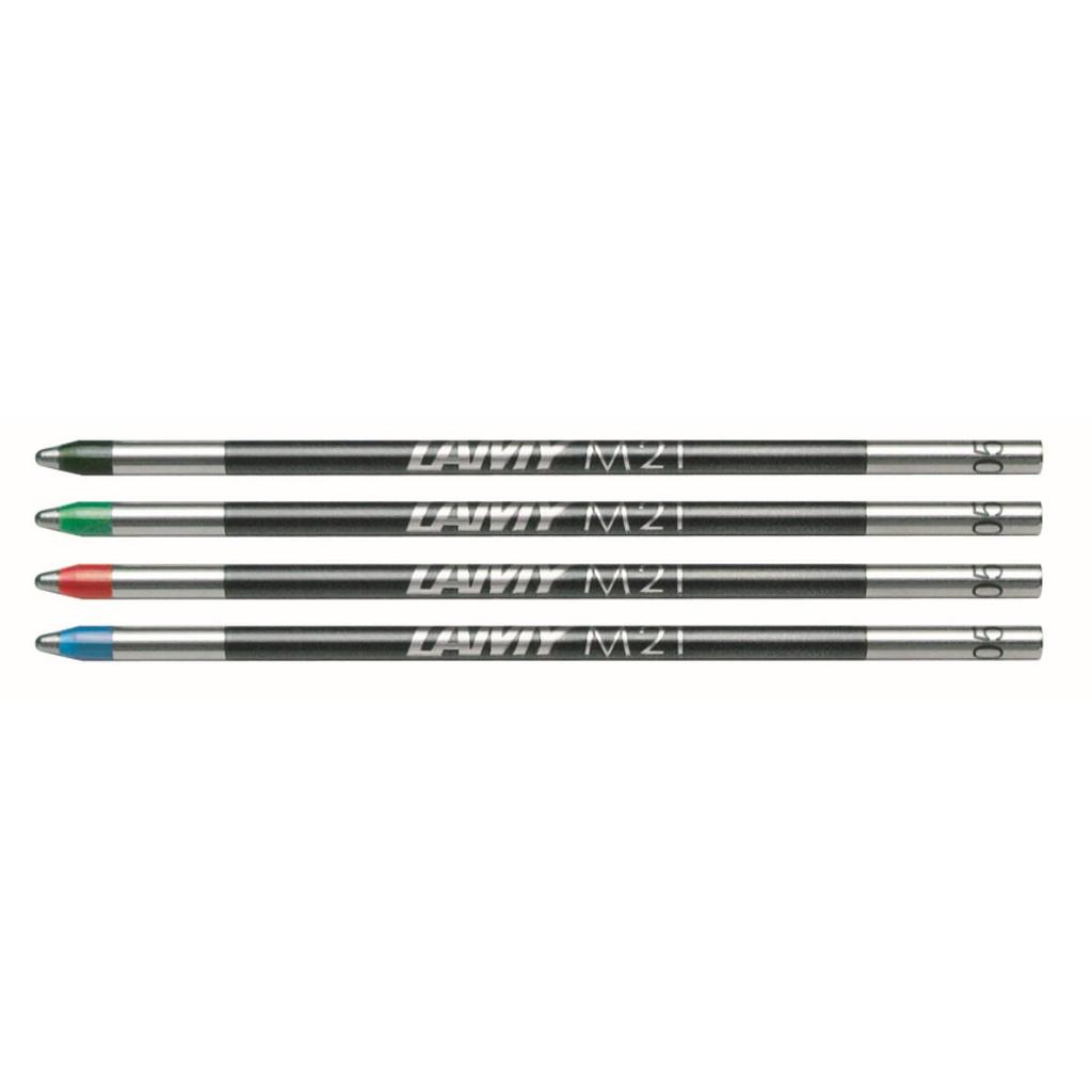 Lamy Multicolor and Red Officially Imported Multi-Function Pen, Refills Black, Blue, Green, (LM21BK, BL, GN, RD) - 4-Color Set,