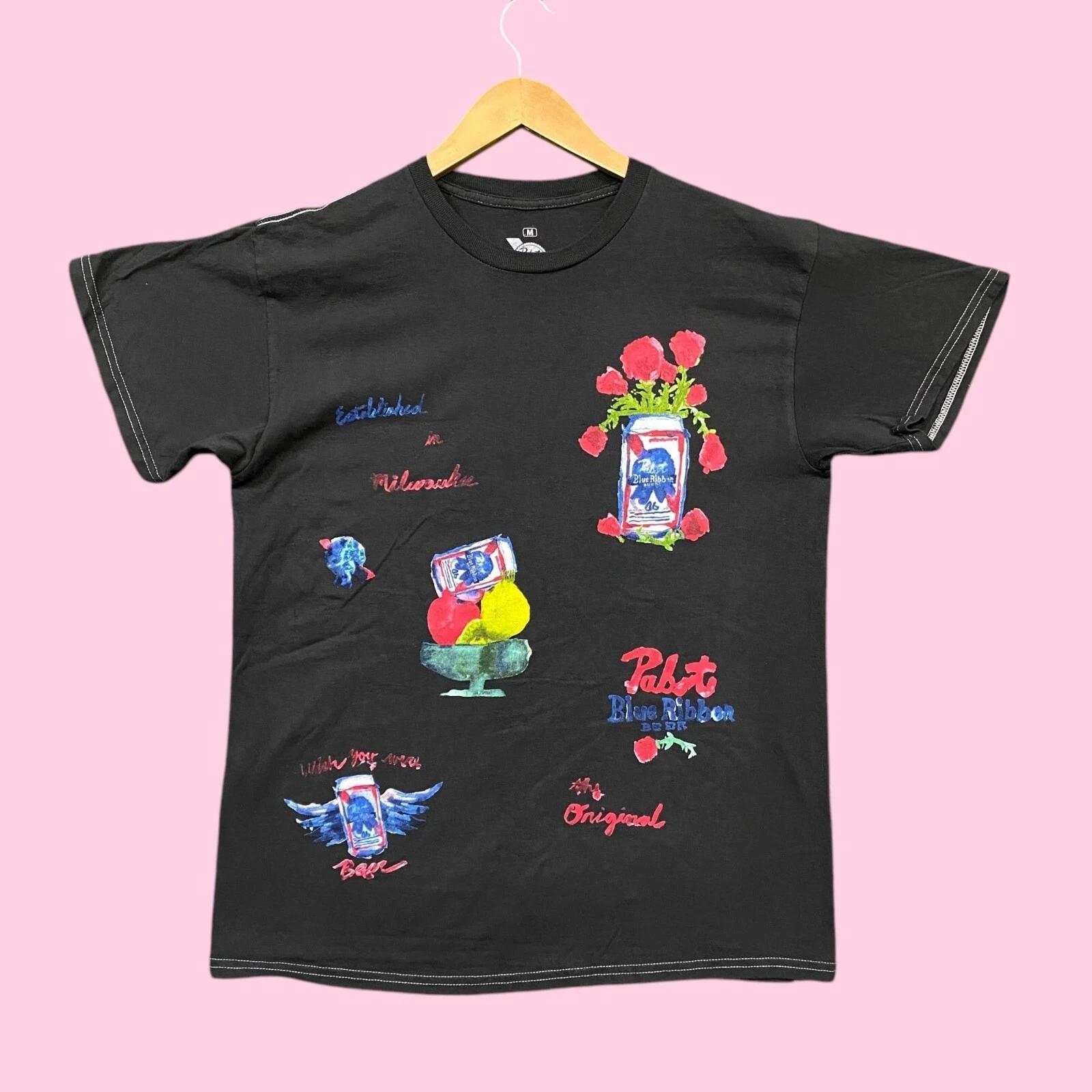 Pabst Blue Ribbon Beer The Original Watercolor Tee M L