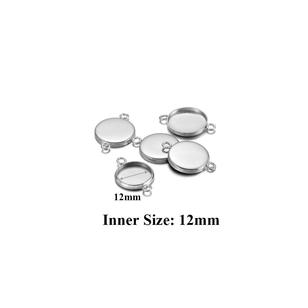 10 pièces Acier Inoxydable 6-30mm Base Cabochon Camée Couleur Dorée Plateau Rond Vide pour Collier Bracelet Fabrication de Bijoux Apprêts DIY