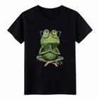 

Cartoon Yoga Frog Soft Vintage T-Shirt,Funny Animal Casual Cotton Graphic Tee XL