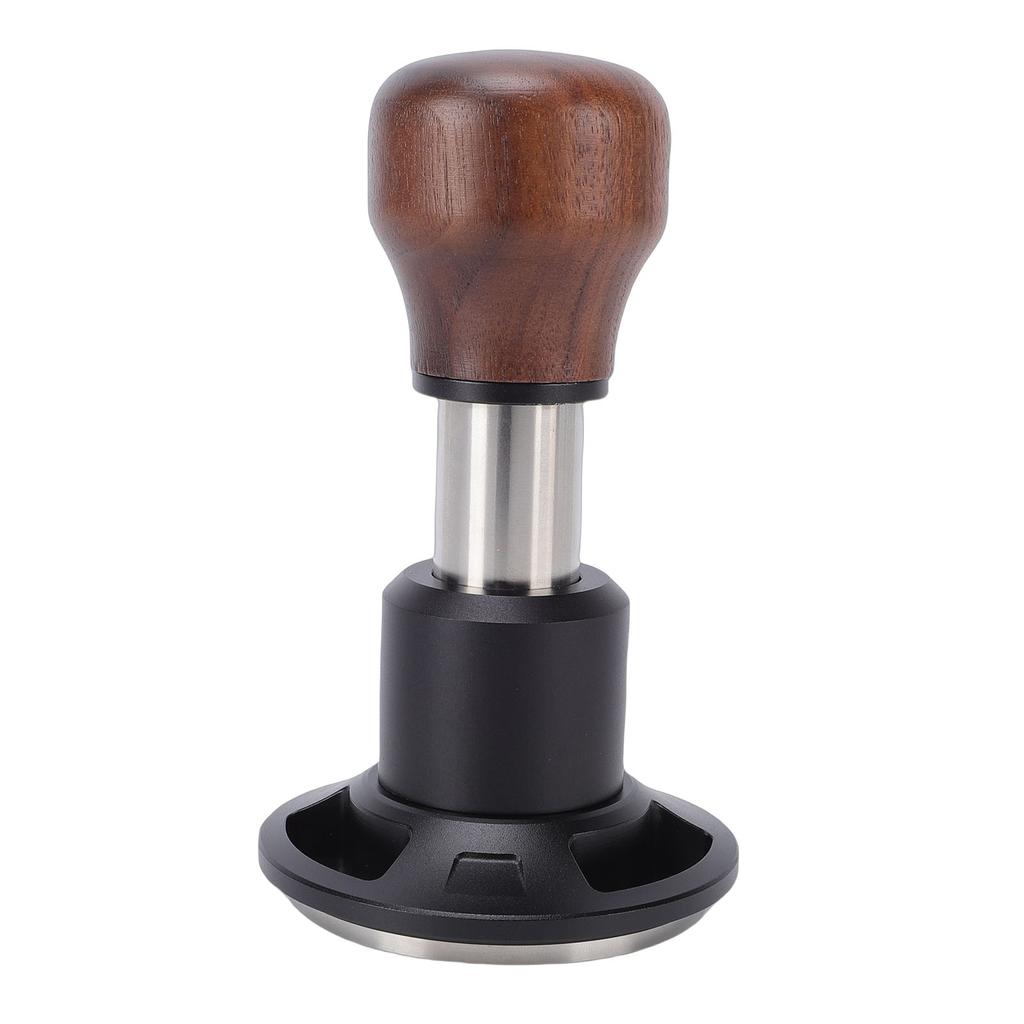 58.5mm Coffee Tamper Constant Pressure Spring Loaded Coffee Press Tamper Stainless Steel with Walnut Handle Threaded
