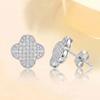 High-End S925 Sterling Silver Moissanite Four-Leaf Clover Stud Earrings for Women