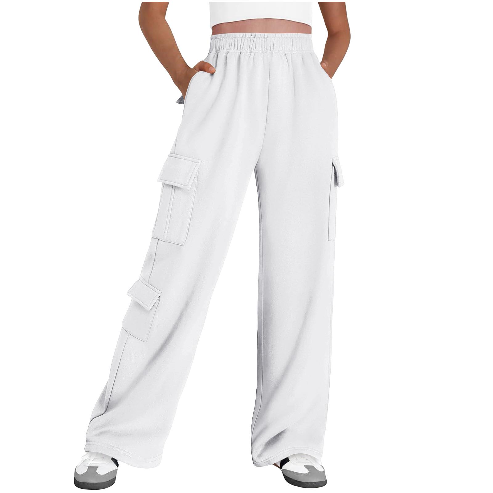 Женские спортивные штаны карго широкие штаны мешковатые джоггеры с карманами S белый