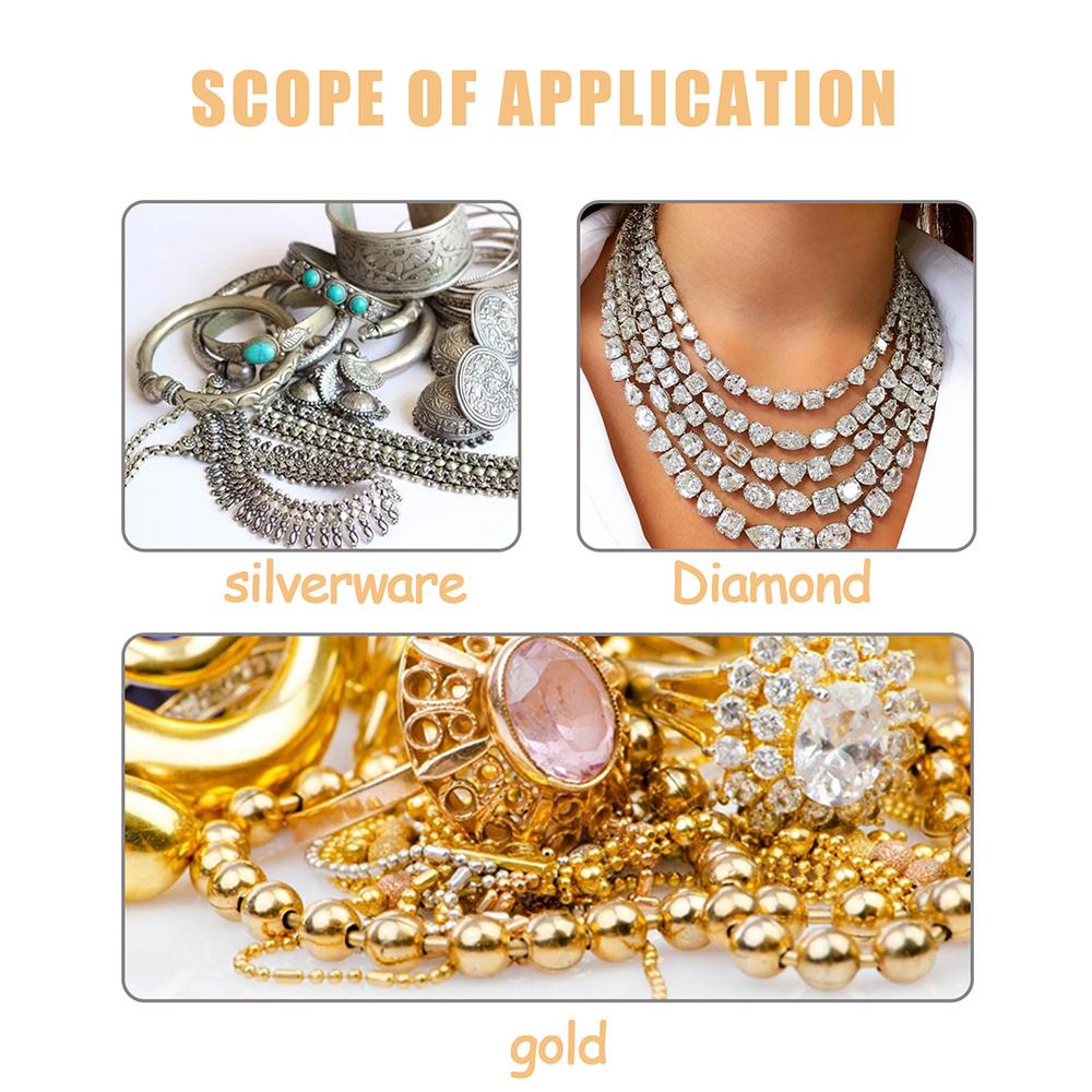 Jewelry Cleaner Solution for Gold Watches Diamond Rings Remove Tarnish Rust Dirt Cleaning Liquid for Necklaces Earrings