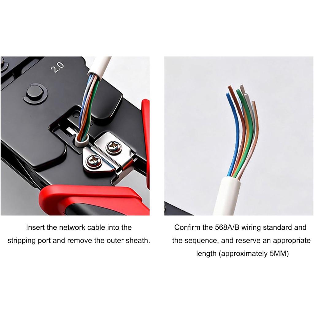 RJ45 Crimp Tool Pass Through Cat6 Crimping For Cat5 Cat5e Cat6 8P6P Connector Ethernet Crimper Ethernet Crimper