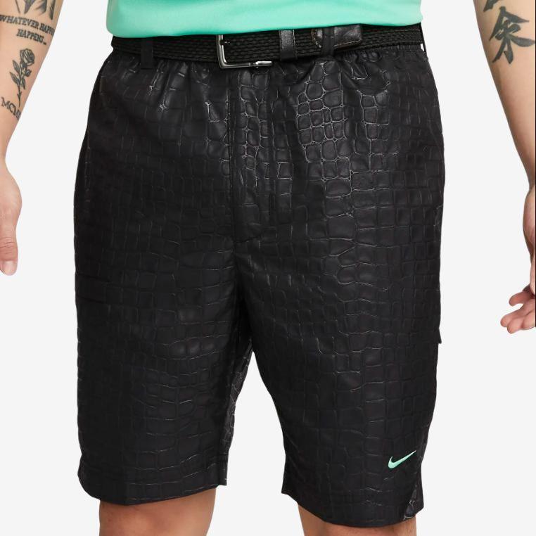 Nike Unscripted Solid Color Straight-Leg Drawstring Shorts Men Bottoms Black DX9212-011