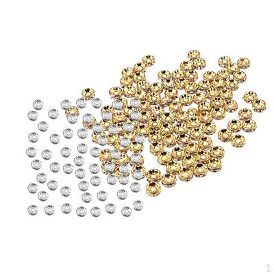 200 Stück Strass Rondelle Spacer Perlen Armband Schmuckzubehör 6mm