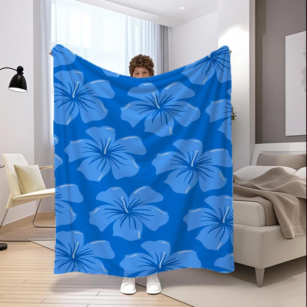 Floral Pattern Blanket Microfiber Flannel Cover Blanket Bedroom Living Room Sofa Soft And Comfortable Home Decoration