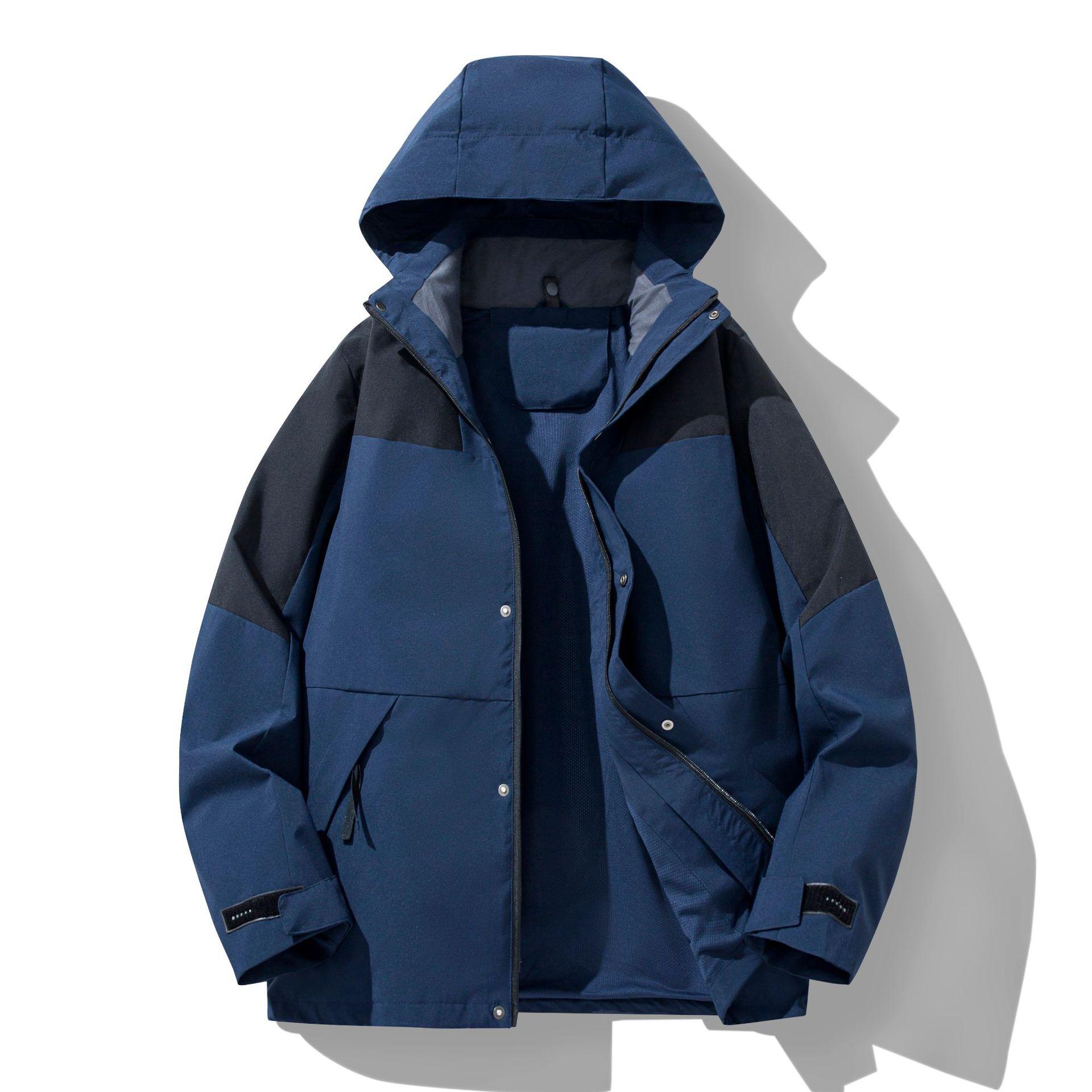 

Женская водонепроницаемая походная куртка, куртки для бега, ветрозащитные пальто для кемпинга, рыбалки, охоты, треккинга, рабочая одежда для пар, путешествий 5XL темно-синий