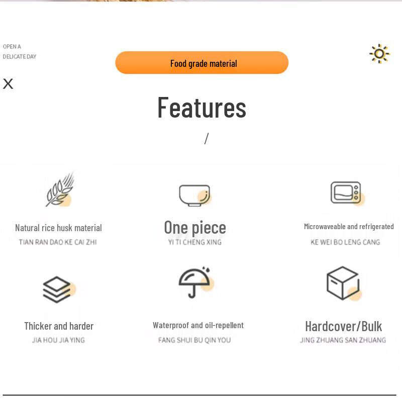 ZISIZ Disposable Wheat Straw Tableware Set