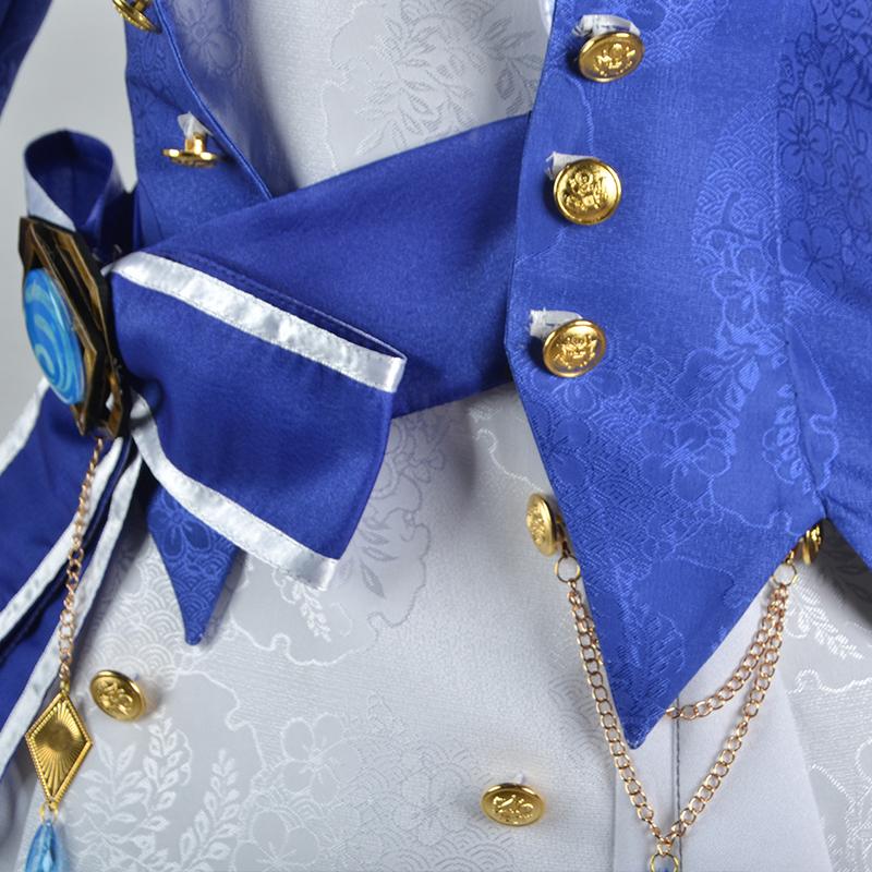 Genshin Impact Furina Cosplay Kostüm Fontaine Wassergott Focalors Halloween Kostüm Frauen Party Rollenspiel Blau Uniform