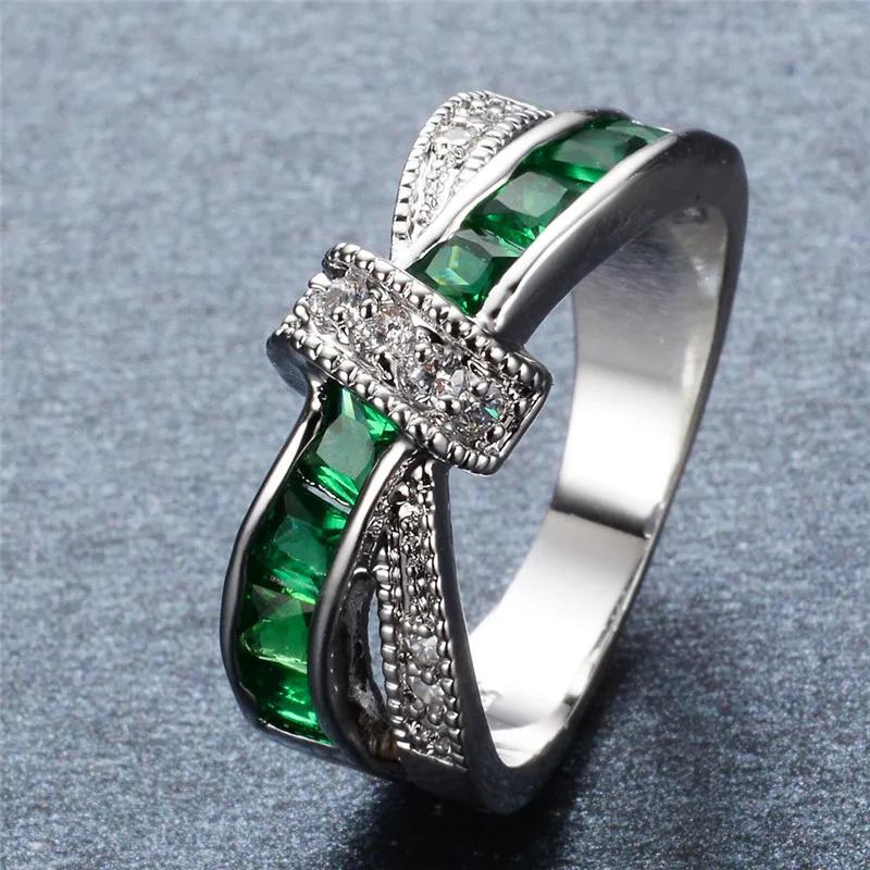 URMYLADY Classic 925 Sterling Silver Diamond 8 Size Rings For Women Colored Zircon Fashion Jewelry