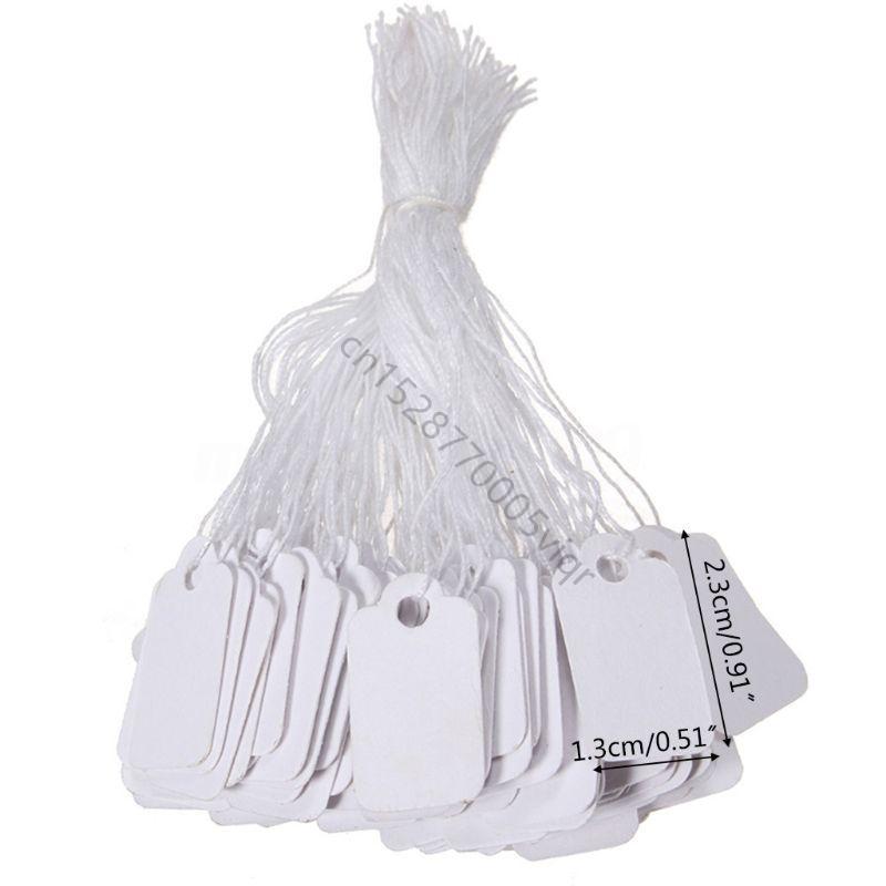 500 Pcs Display Tags with Hanging String Mini Writable Blank Label Display Tags for Jewelry Store Price Marking Ornament AXYD